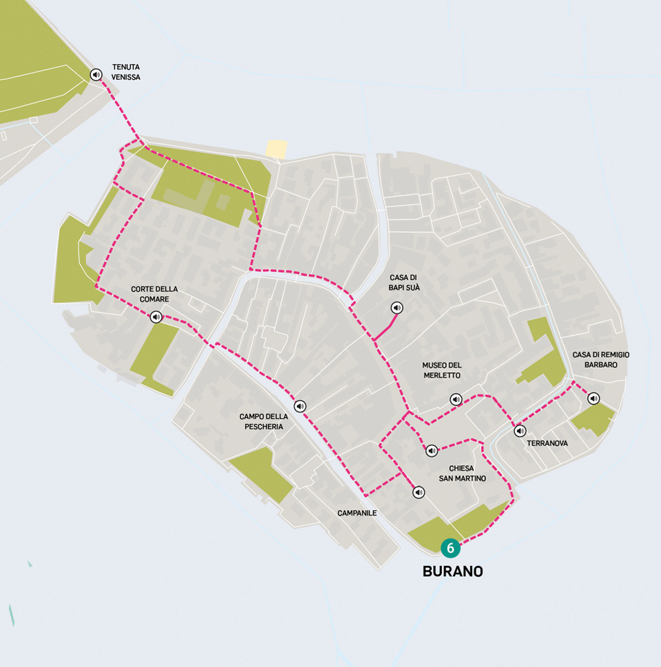 Burano walking tour map