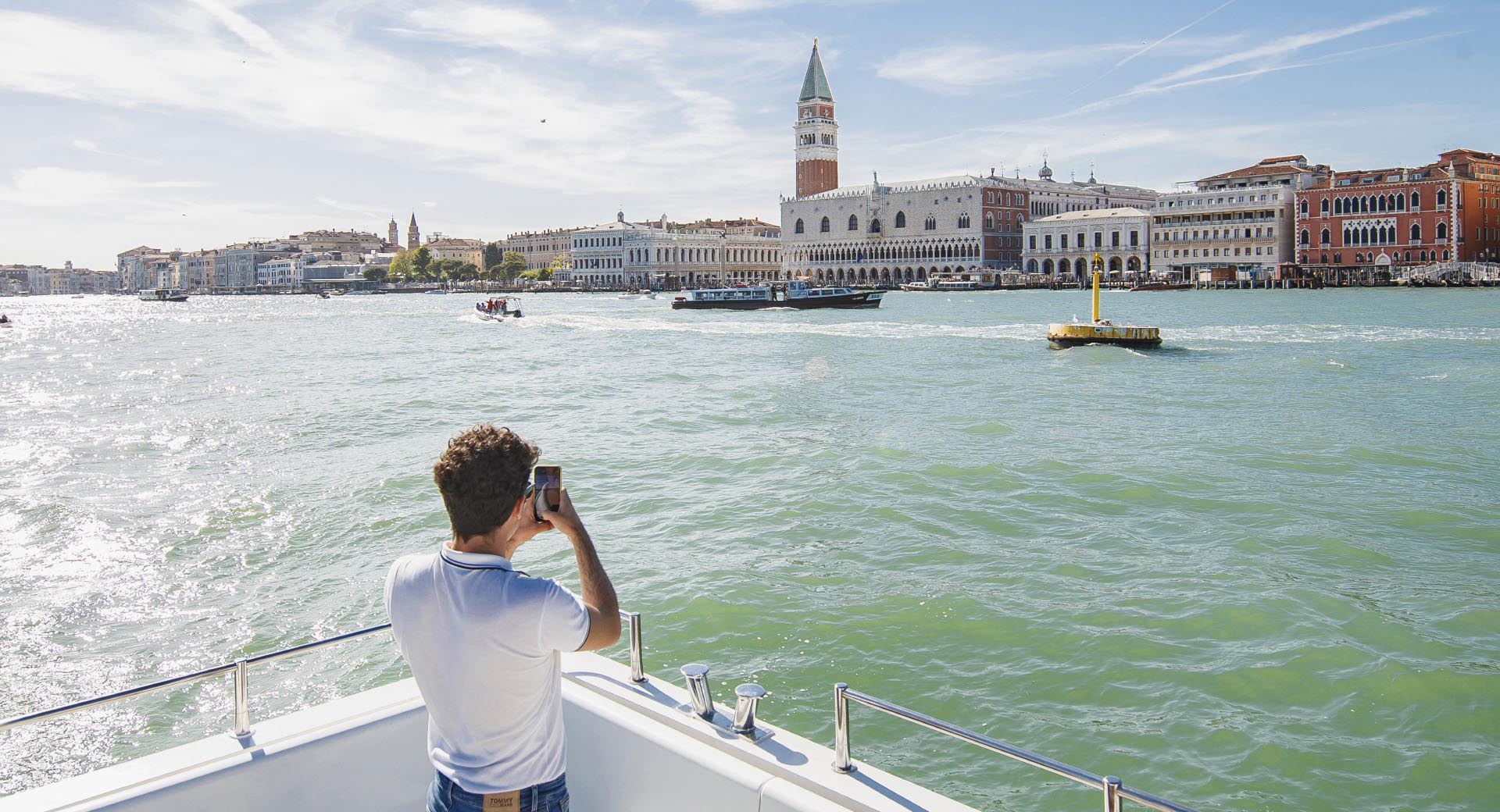 Tourist on Venetiana boat